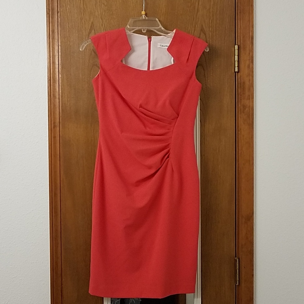2p coral Calin Klein business dress